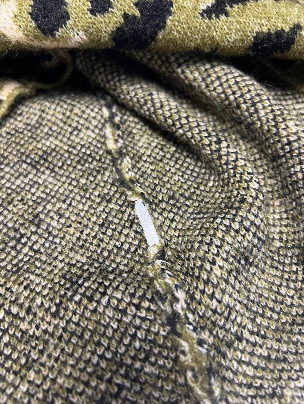 Zara Leopard Print Turtleneck Sweater Medium Animal Print Green - Picture 8 of 8